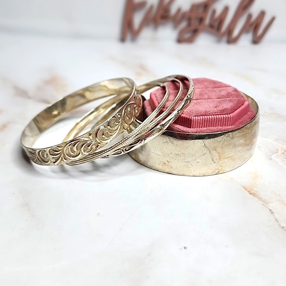 Sterling Silver Bangle Set Bundle - image 1